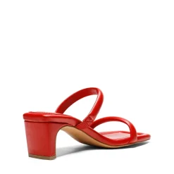 Square Toe Rectangular Double Strap Heel Sandals