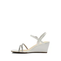 Square Toe Rhinestone Wedge Sandals