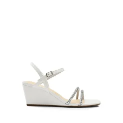 Square Toe Rhinestone Wedge Sandals