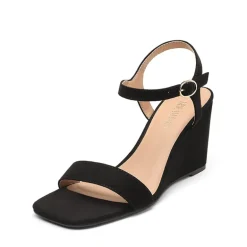 Square Toe Slingback Wedge Sandals