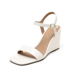 Square Toe Slingback Wedge Sandals