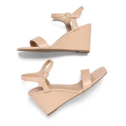 Square Toe Slingback Wedge Sandals