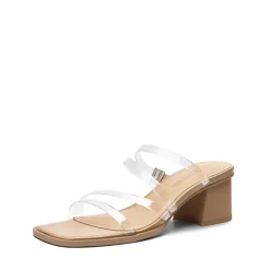 Square Toe Strappy Chunky Heel Sandals