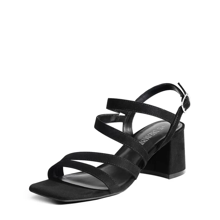 Square Toe Strappy Chunky Sandals