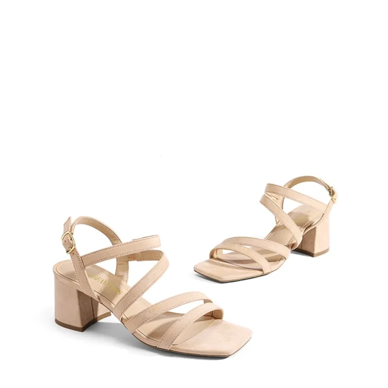 Square Toe Strappy Chunky Sandals