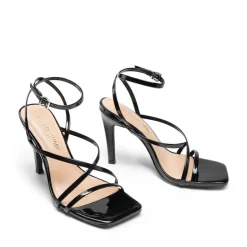 Square-Toe Strappy Stiletto Heel Sandals