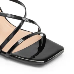 Square-Toe Strappy Stiletto Heel Sandals