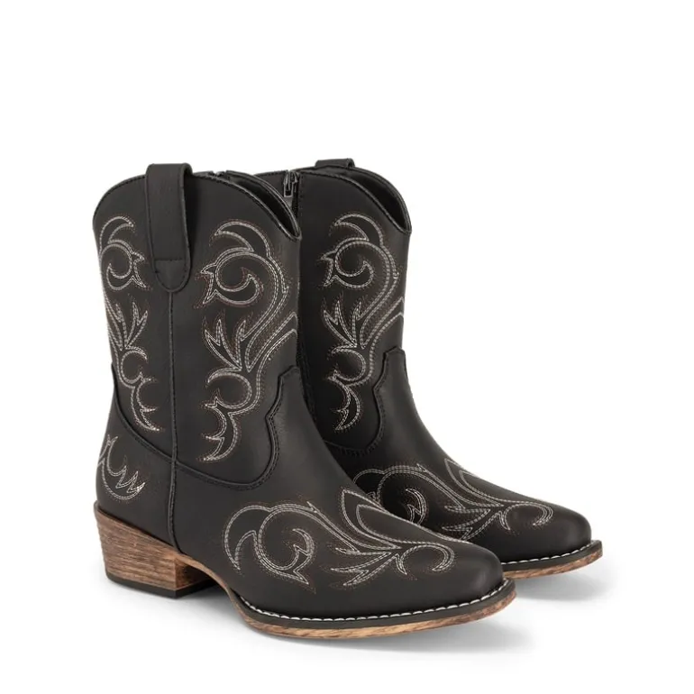 Square-toe Western Short Cowgirl Boots