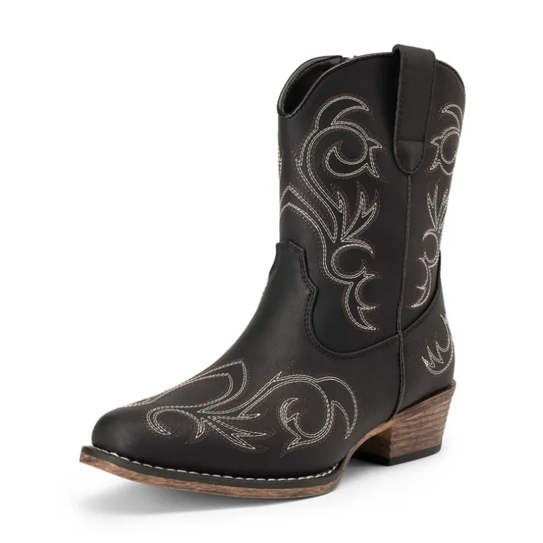 Square-toe Western Short Cowgirl Boots