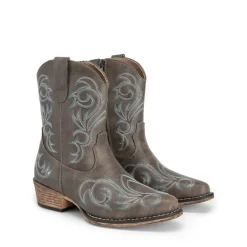 Square-toe Western Short Cowgirl Boots