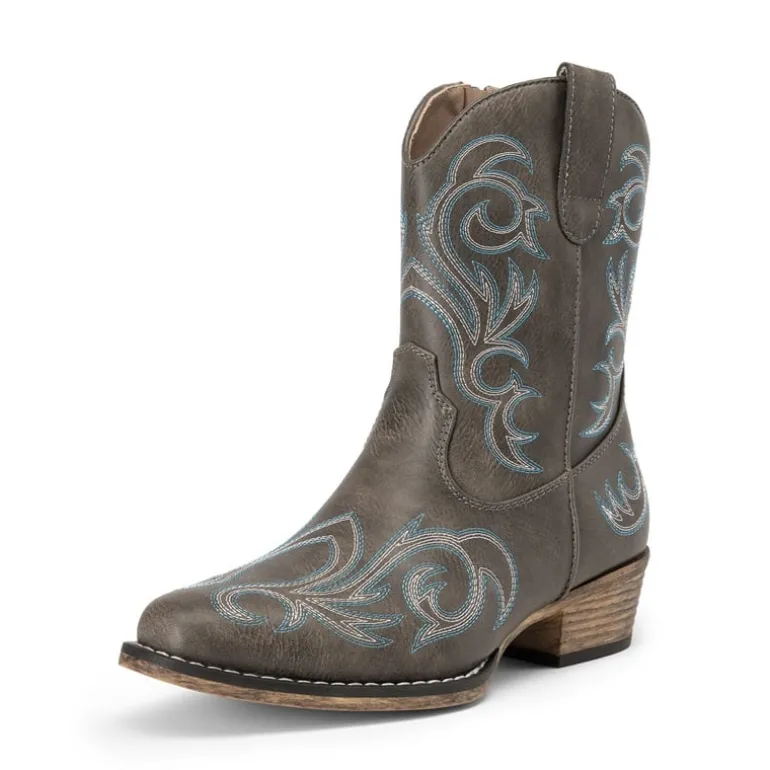 Square-toe Western Short Cowgirl Boots