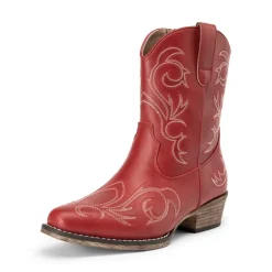 Square-toe Western Short Cowgirl Boots