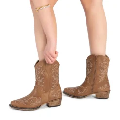 Square-toe Western Short Cowgirl Boots
