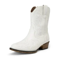 Square-toe Western Short Cowgirl Boots
