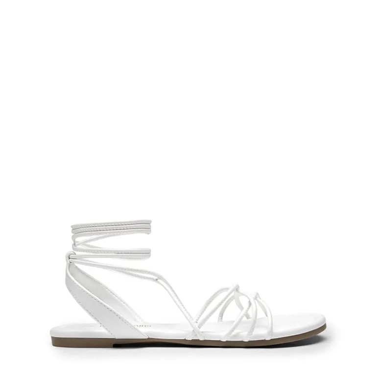 Strappy Lace Up Flat Sandals