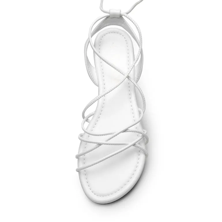 Strappy Lace Up Flat Sandals