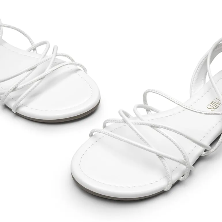 Strappy Lace Up Flat Sandals
