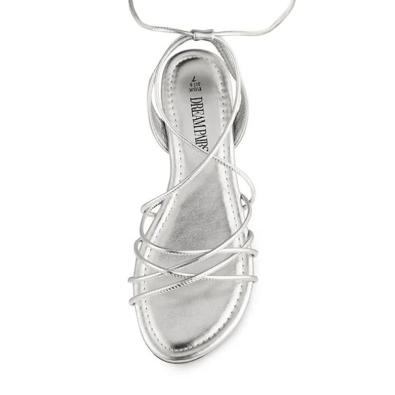 Strappy Lace Up Flat Sandals