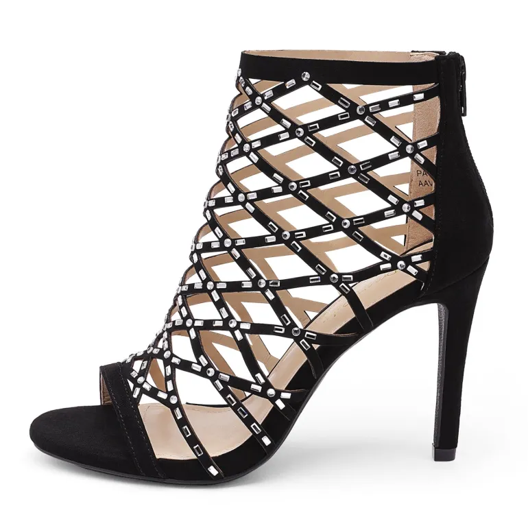 Strappy Stiletto Rhinestone Sandals