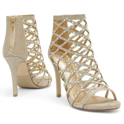 Strappy Stiletto Rhinestone Sandals