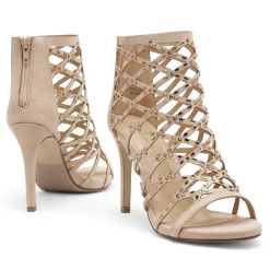 Strappy Stiletto Rhinestone Sandals