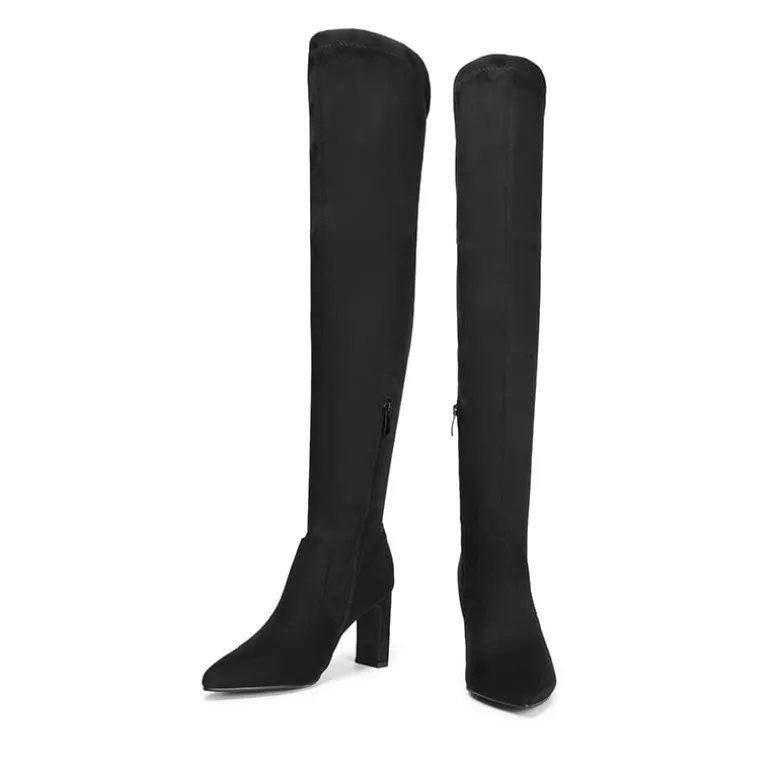 Stretch Thigh-High Boots