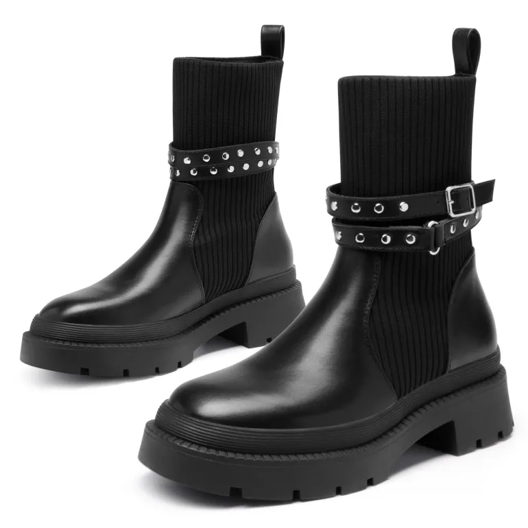Stride Lug Sole Platform Slip On Booties