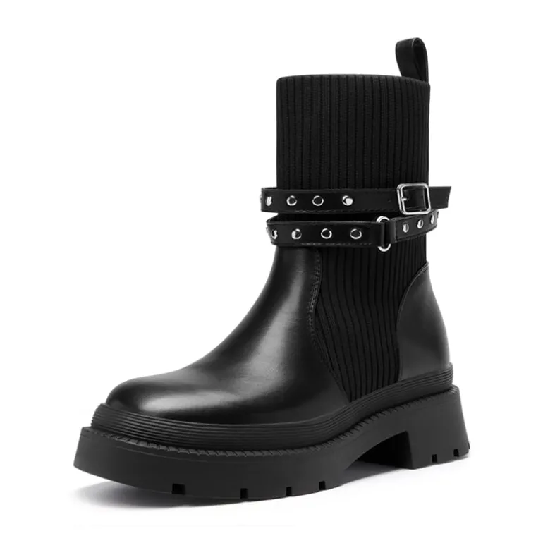 Stride Lug Sole Platform Slip On Booties