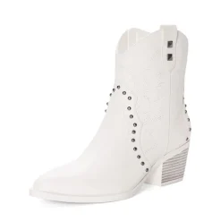 Studded Chic Cowgirl Ankle Boots