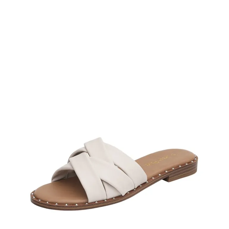 Studded Flat Slide Sandals