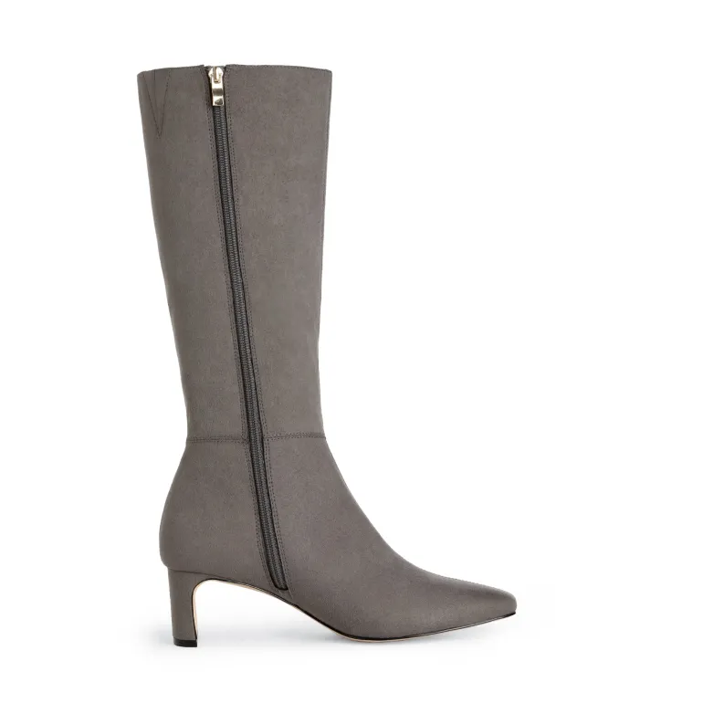 Suede Chunky Knee High Boots