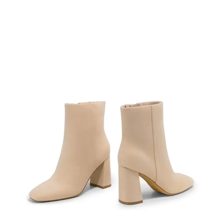 Suqare-Toe Block Heel Ankle Boots