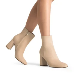 Suqare-Toe Block Heel Ankle Boots