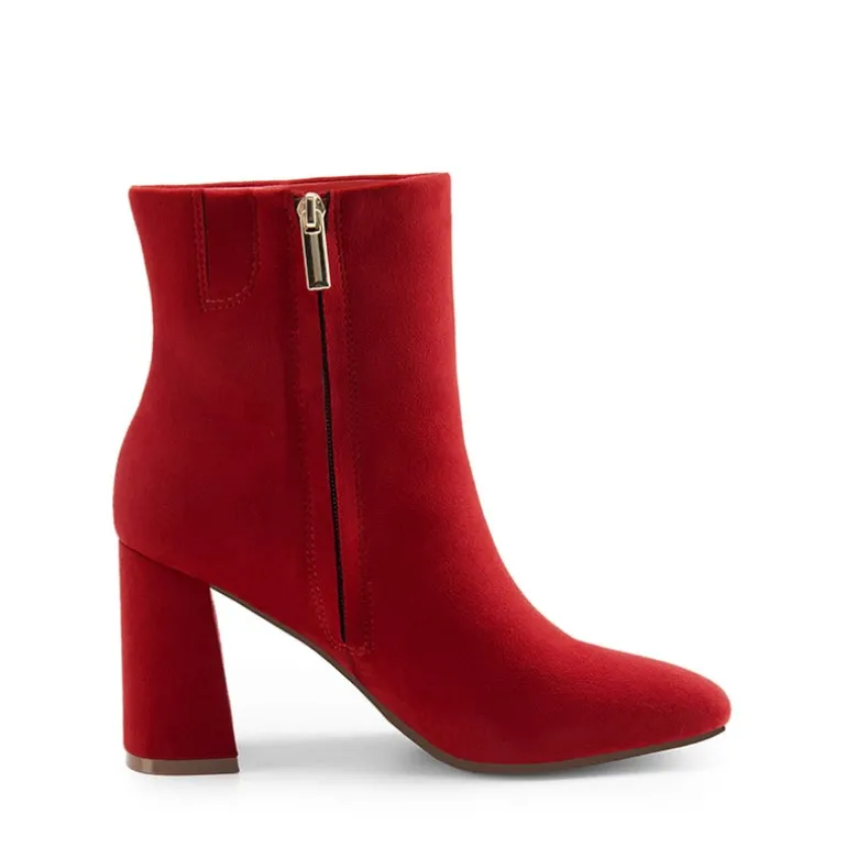 Suqare-Toe Block Heel Ankle Boots