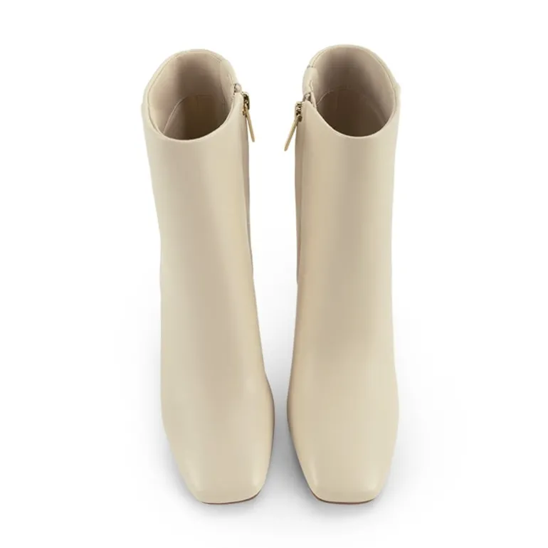 Suqare-Toe Block Heel Ankle Boots