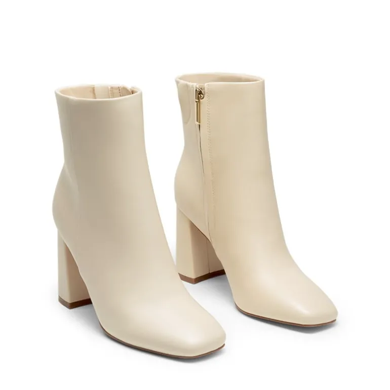 Suqare-Toe Block Heel Ankle Boots