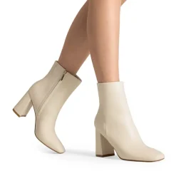 Suqare-Toe Block Heel Ankle Boots