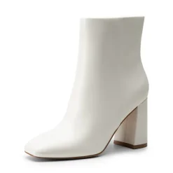 Suqare-Toe Block Heel Ankle Boots