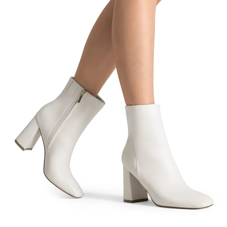 Suqare-Toe Block Heel Ankle Boots