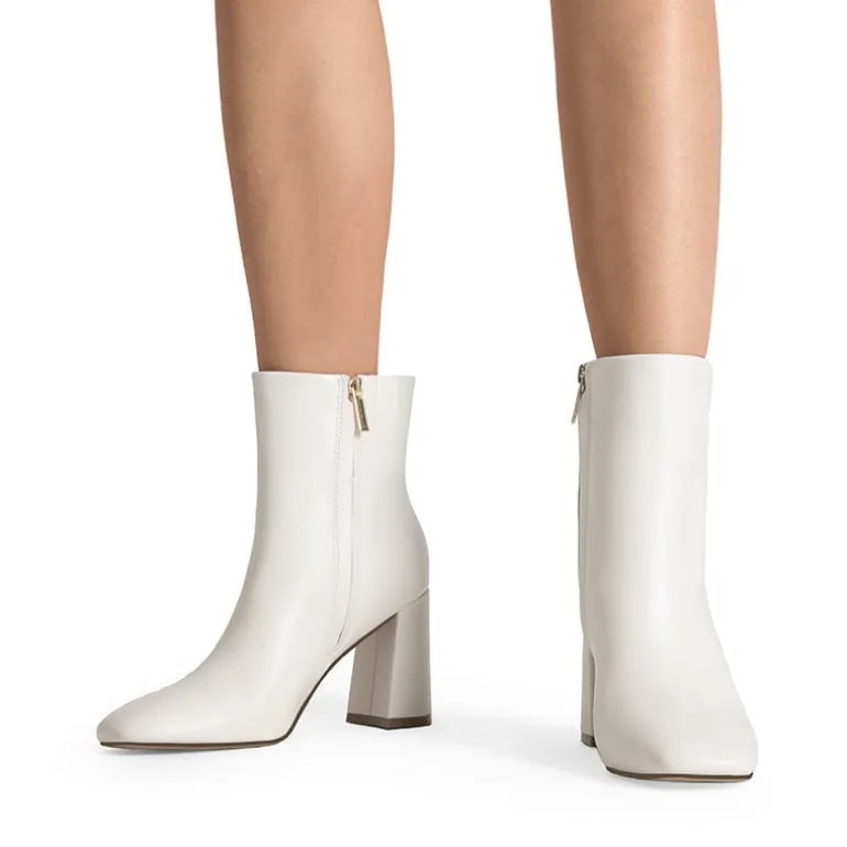 Suqare-Toe Block Heel Ankle Boots