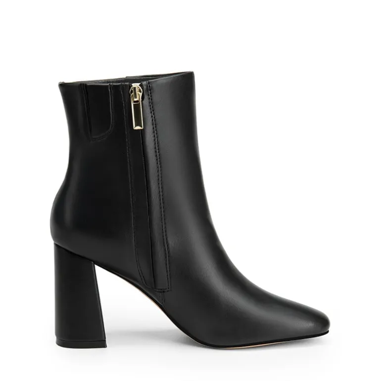 Suqare-Toe Block Heel Ankle Boots