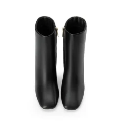 Suqare-Toe Block Heel Ankle Boots