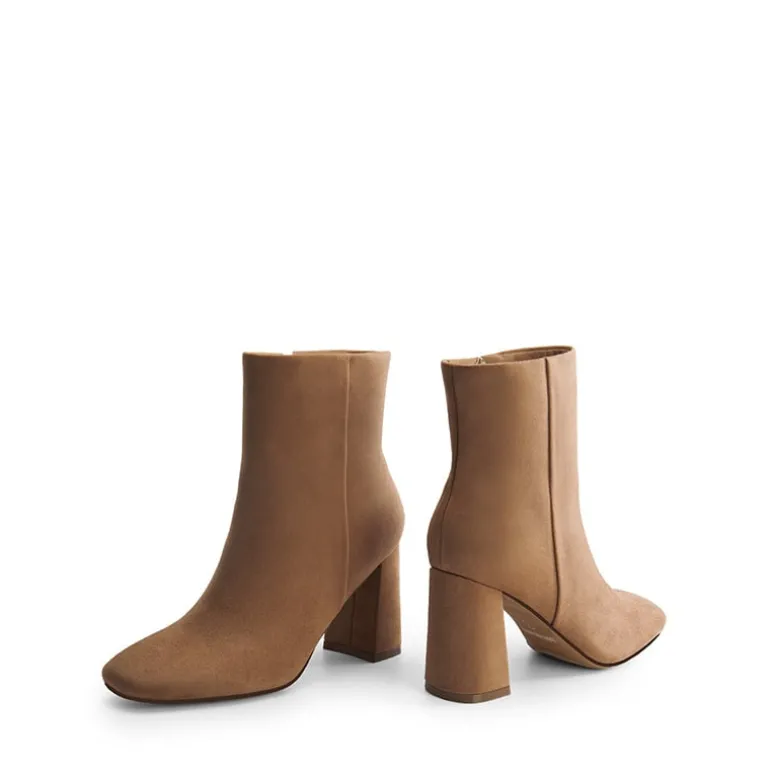 Suqare-Toe Block Heel Ankle Boots