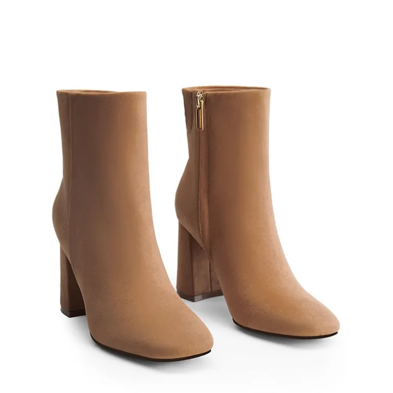Suqare-Toe Block Heel Ankle Boots