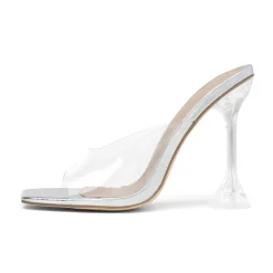 Transparent Stiletto Heel Sandals
