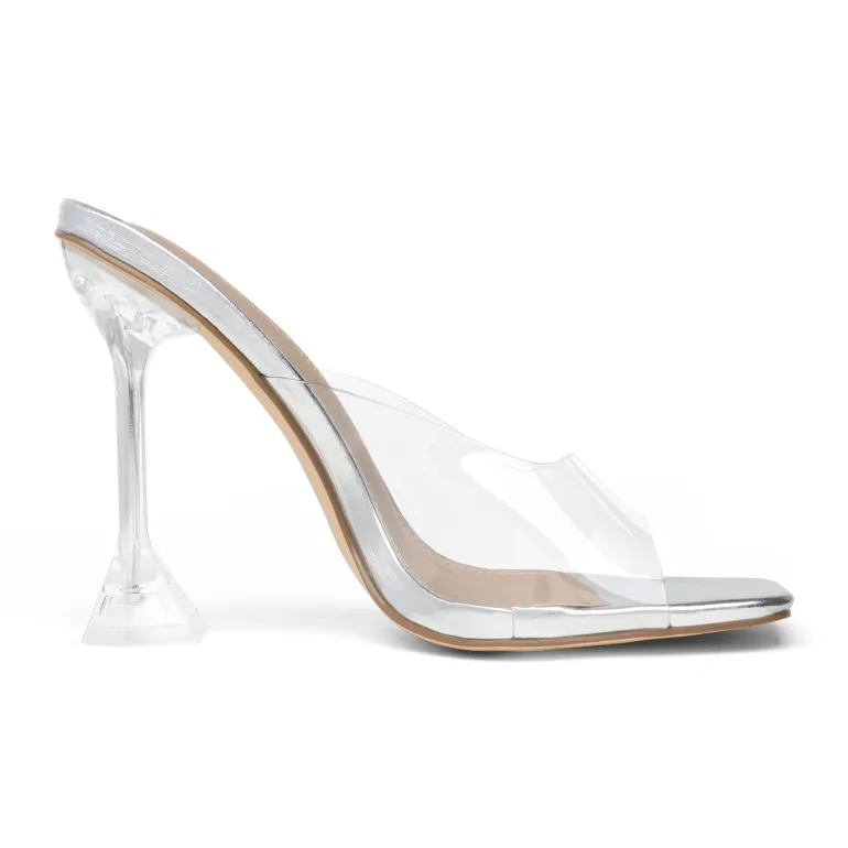 Transparent Stiletto Heel Sandals