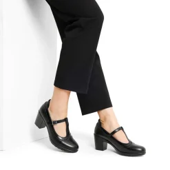T-Strap Round Toe Pumps