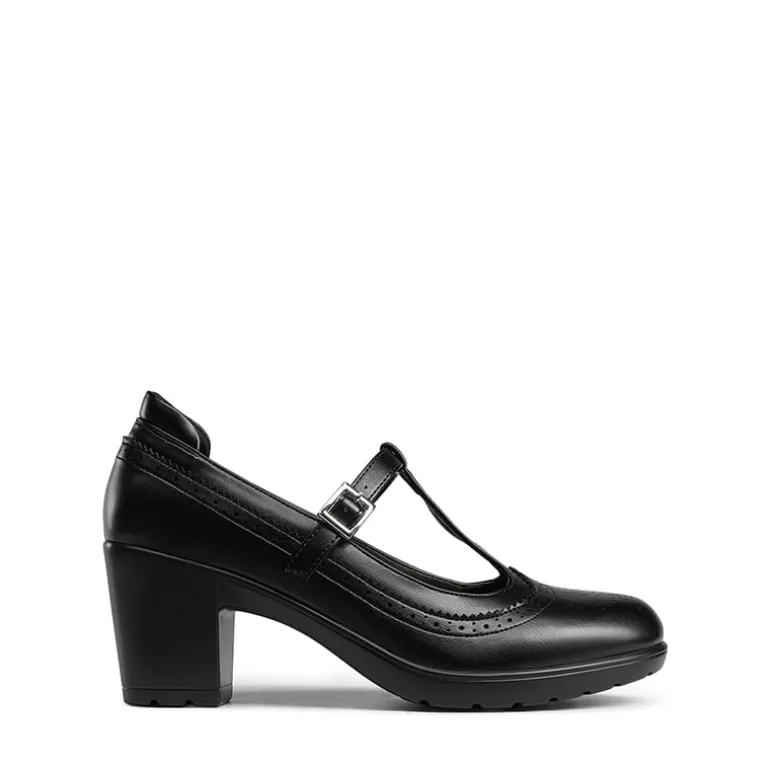 T-Strap Round Toe Pumps