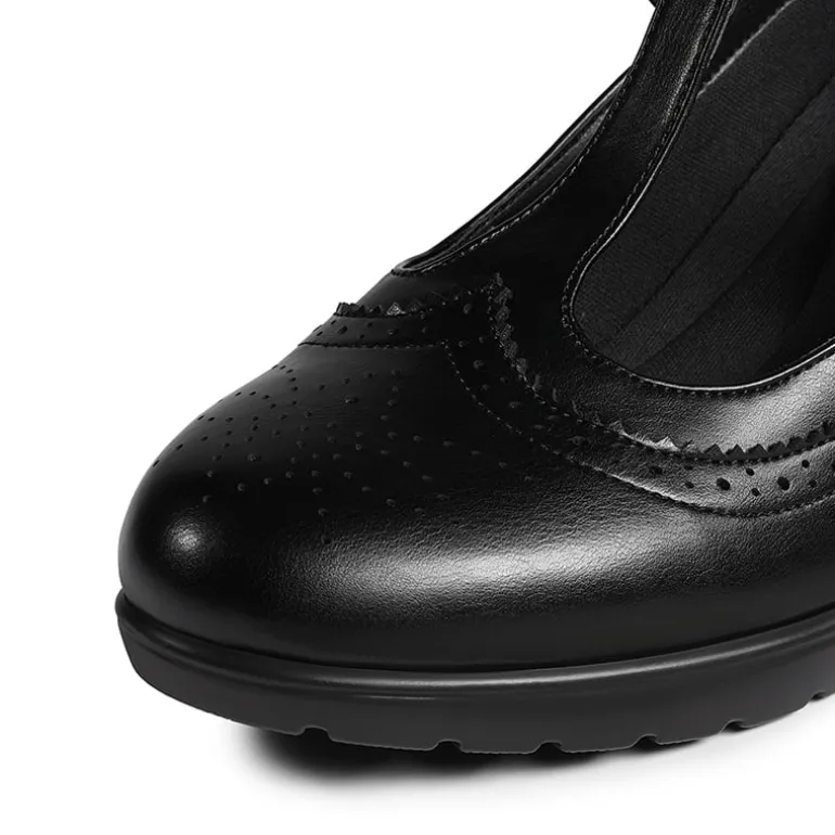 T-Strap Round Toe Pumps