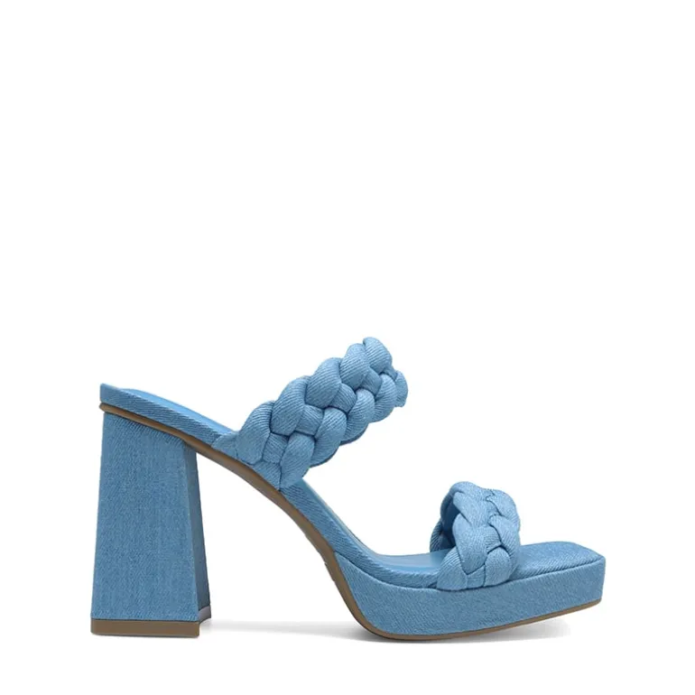 Two Braided Strap Platform Heels